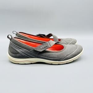 Ecco Shoes Womens 9 Gray Suede Mary Jane Arizona Comfort Walking Lightweight
